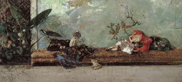 Marsal, Mariano Fortuny y The Artist's Children in the Japanese Salon Norge oil painting art